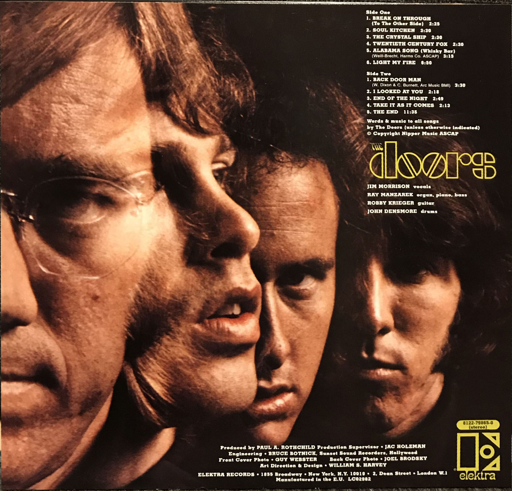 Back cover for album 'The Doors"